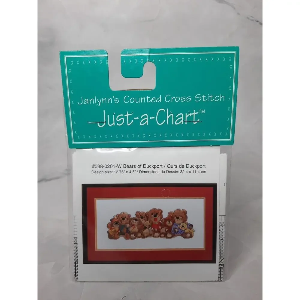 2004 Janlynn's Counted Cross Stitch Just A Chart Bears of Duckport
